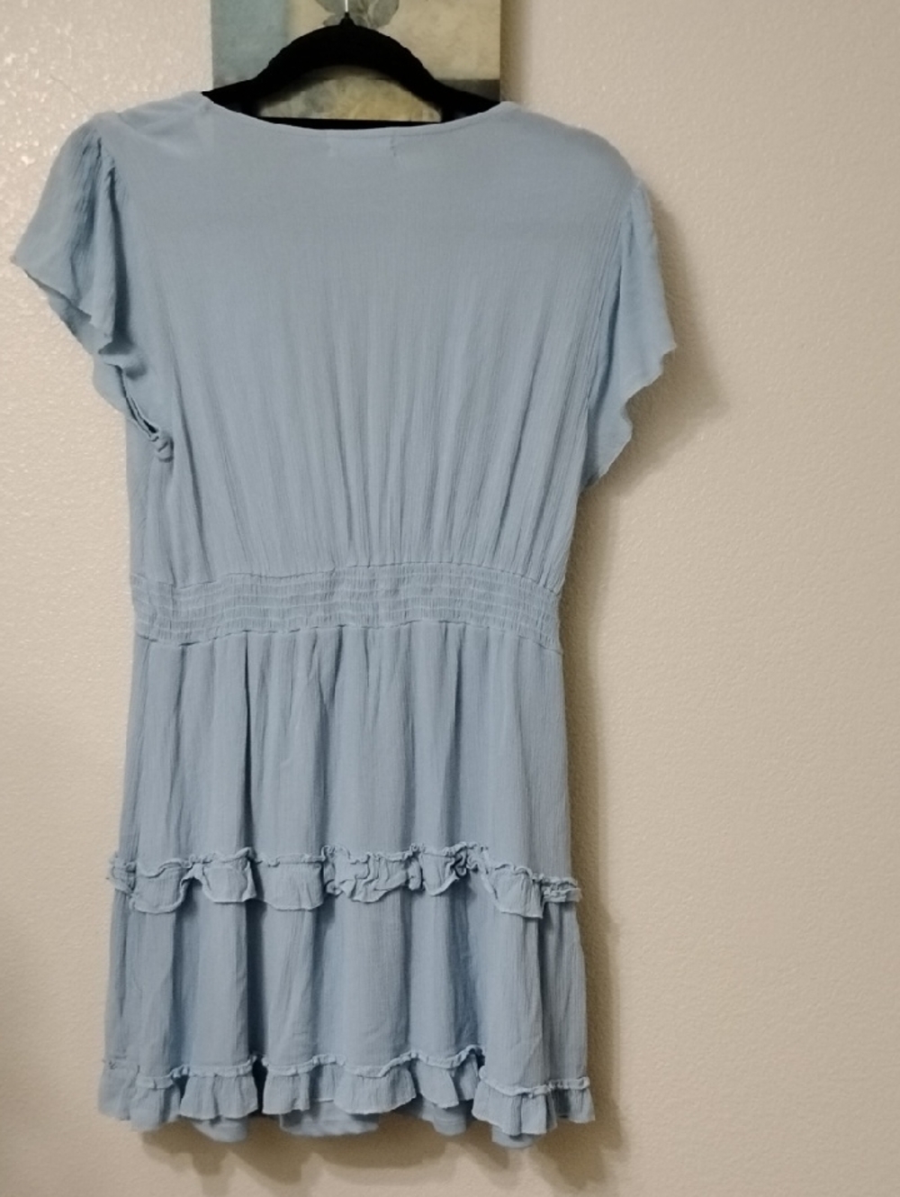 Altar'd State Light Blue Ruffled V-Neck Tunic - Picture 7 of 8